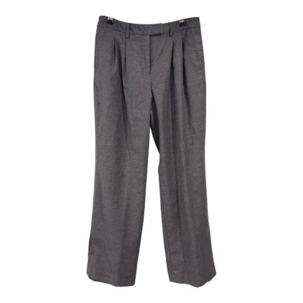 JG Hook Gray Wool Blend Pleated Wide Leg Dress Pants Size 8
